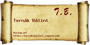 Ternák Bálint névjegykártya