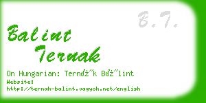 balint ternak business card